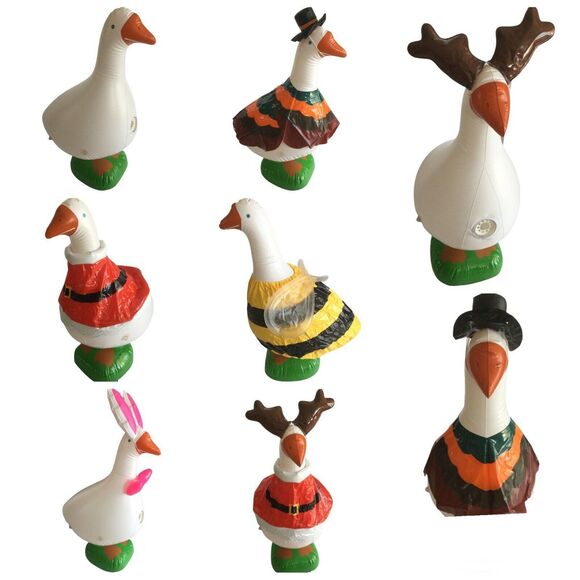 VTG 90s Inflatable Goose Lawn Thanksgiving Christmas Easter Decor Light Up 3 FT - Picture 1 of 8